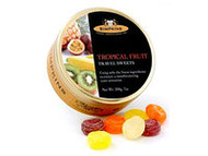 3 PACK OF Simpkins Travel Drops Tropical Fruit Tin 200G