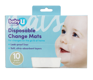 3 PACK OF babyU Disposable Change Mats 10 Pack