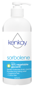 3 PACK OF Kenkay Sorbolene With 10% Vegetable Glycerin Pump 325ml