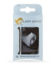 3 PACK OF Lady Jayne Thin Brown  Snagless Elastics 18 Pack