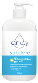 3 PACK OF Kenkay Sorbolene With 10% Vegetable Glycerin Pump 500ml