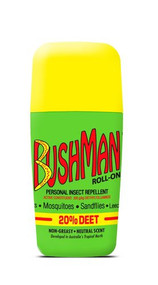 3 PACK OF Bushman Roll On Insect Repellent 20% Deet 65g