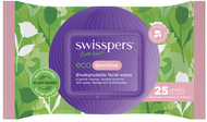 3 PACK OF Swisspers Eco Sensitive Biodegradable Facial Wipes 25 Wipes