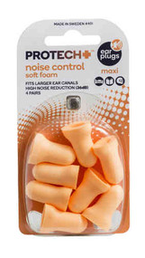 3 PACK OF Protech Noise Control Soft Foam Ear Plug Maxi 4 Pairs