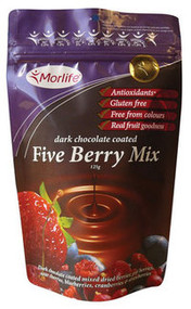 3 PACK OF Morlife Chocolate Five Berry Mix 125G