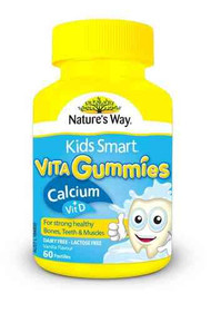 3 PACK OF Natures Way Kids Smart Vita Gummies Calcium 60
