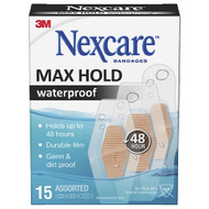 3 PACK OF Nexcare Max Hold Waterproof Bandages Assorted 15 Pack