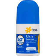 3 PACK OF Cancer Council Ultra Sunscreen SPF50+ Roll-On 75ml