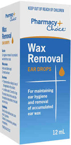 3 PACK OF Pharmacy Choice Ear Wax Removal Drops 12ml