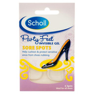 3 PACK OF Scholl Party Feet Invisible Gel Sore Spots 6 Pack