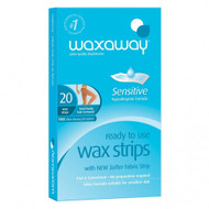 3 PACK OF Waxaway Ready To Use Wax Strips Sensitive 20 Pack