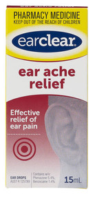 3 PACK OF Ear Clear Ear Ache Relief Drops 15ml