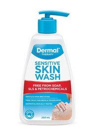 3 PACK OF Dermal Therapy Sensitive Skin Wash 250ml