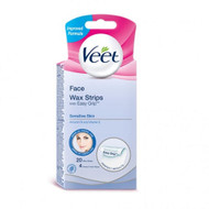 3 PACK OF Veet Facial EasyGrip Wax Strips Wax Strips Sensitive Skin 20 Strips