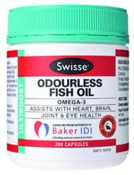 3 PACK OF Swisse Ultiboost Fish Oil Odourless 200 Capsules