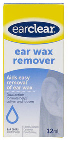 3 PACK OF Ear Clear Ear Wax Removal Drops 12ml