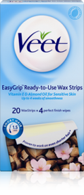 3 PACK OF Veet Easygrip Ready To Use Cold Wax Strips Sensitive Skin 20