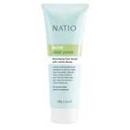 3 PACK OF Natio Acne Detoxifying Face Scrub With Jojoba Beads 100g