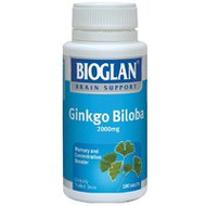 3 PACK OF Bioglan Ginkgo Biloba 2000Mg Tablets 100