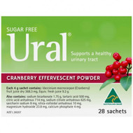 3 PACK OF Ural Effervescent Powder Cranberry 4g 28 Packs
