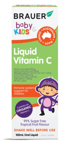 3 PACK OF Brauer Baby & Kids Liquid Vitamin C 100ml