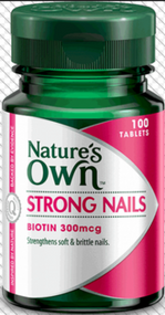 3 PACK OF Natures Own Strong Nails Tablets 100 (BIOTIN)