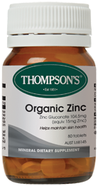 3 PACK OF Thompsons Organic Zinc Tablets 80