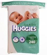 3 PACK OF Huggies Wipes Unscented Jumbo Refill 240
