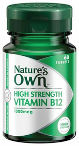 3 PACK OF Natures Own High Strength B12 1000mcg Tablets 60