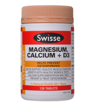 3 PACK OF Swisse Ultiboost Magnesium, Calcium Plus D3 120 Tablets