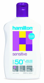 3 PACK OF Hamilton Sensitive Sunscreen SPF50+ Lotion 265ml