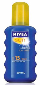 3 PACK OF Nivea Sun Spray Spf15+ 200ml