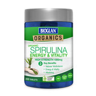 3 PACK OF Bioglan Organics Spirulina 1000mg 200 Tablets