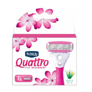 3 PACK OF Schick Quattro For Women Refill Blades 4 Cartridges