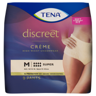 3 PACK OF Tena Discreet Cream High Waist Underwear Super Medium 9 Pack
