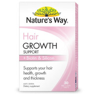 3 PACK OF Natures Way Hair Growth Support + Biotin & Silicon 30 Tablets