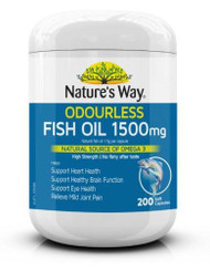 3 PACK OF Natures Way Odourless Fish Oil 1500mg 200 Capsules