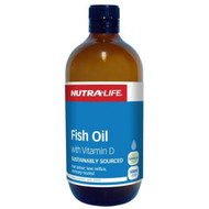 3 PACK OF Nutra Life Fish Oil With Vitamin D Liquid 500ml
