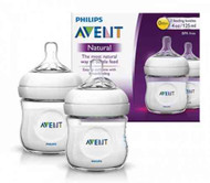 3 PACK OF Avent Natural Feeding Bottle 125ml Twin Pack
