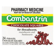 3 PACK OF Combantrin-1 Chocolate Squares 24