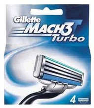 3 PACK OF Gillette Mach 3 Cartridge Turbo 4 Pack