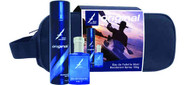 3 PACK OF Blue Stratos EDT and Body Spray Toiletry Bag Gift Set