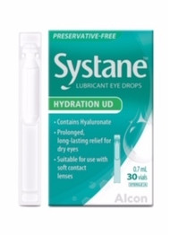 3 PACK OF Systane Hydration UD Preservative Free Lubricating Eye Drops 0.7ml 30 Vials