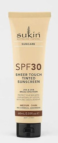 3 PACK OF Sukin SPF30 Sheer Touch Facial Sunscreen Medium Dark 60ml