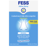 3 PACK OF Fess Nasal Spray 75ml Twin Pack