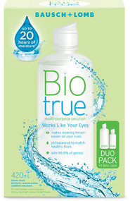 3 PACK OF Bausch & Lomb Biotrue Multi-Purpose Solution Duo Pack 420ml (300ml + 120ml)