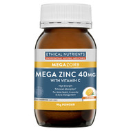 3 PACK OF Ethical Nutrients Megazorb Mega Zinc 40mg With Vitamin C Orange 95g