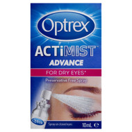 3 PACK OF Optrex Actimist Advance Preservative Free Dry Eyes Eye Spray 10ml