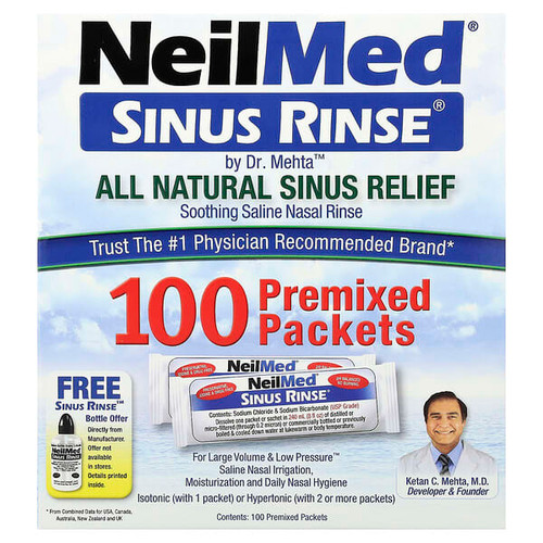 <img alt="NeilMed, Sinus Rinse, All Natural Sinus Relief, 100 Premixed Packets" title="NeilMed, Sinus Rinse, All Natural Sinus Relief, 100 Premixed Packets,705928002005"