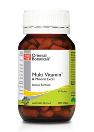 Oriental Botanicals Multi Vitamin and Mineral Excel 60 Tablets